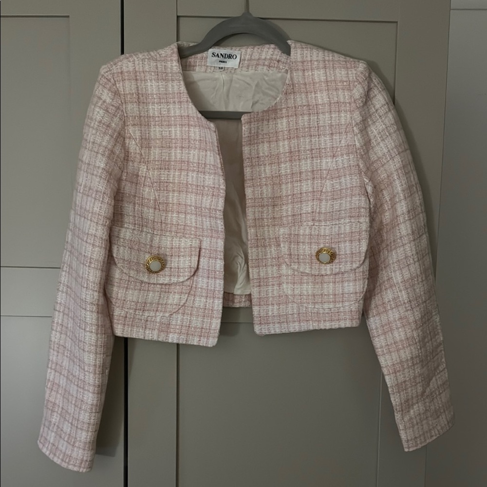 Sandro Women's Pink Tweed Jacket